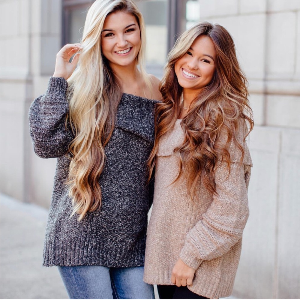 Cream Colored off the shoulder sweater